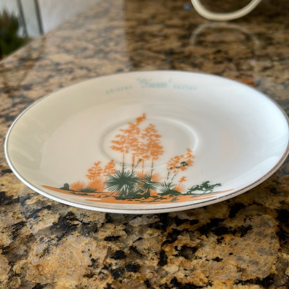 VTG Blakely Oil & Gas “Arizona Cactus” Yucca Cactus tea cup plate - Picture 2 of 5